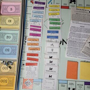 Vintage Parker Brothers Monopoly Board Game 1961 Real Estate Trading Equipment